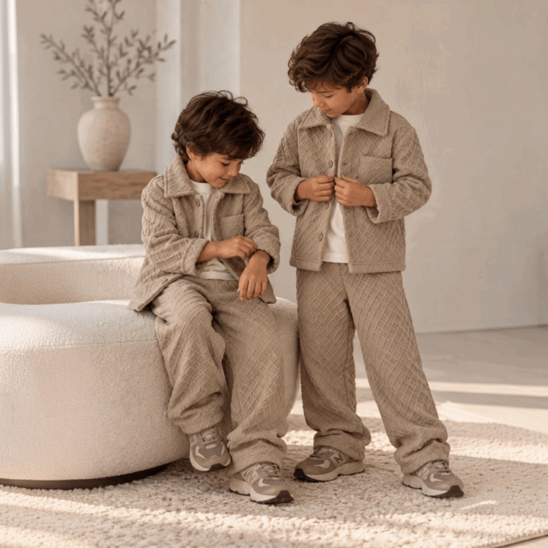 mushroom beige jongens set