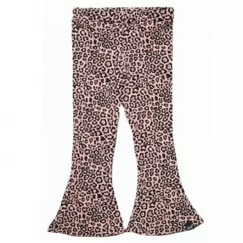flared pants leopard roze